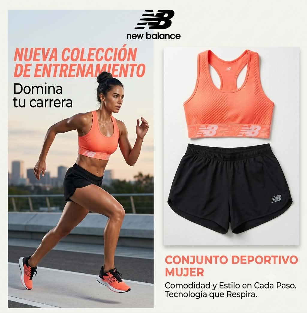 Conjunto Deportivo New Balance Mujer - Coral