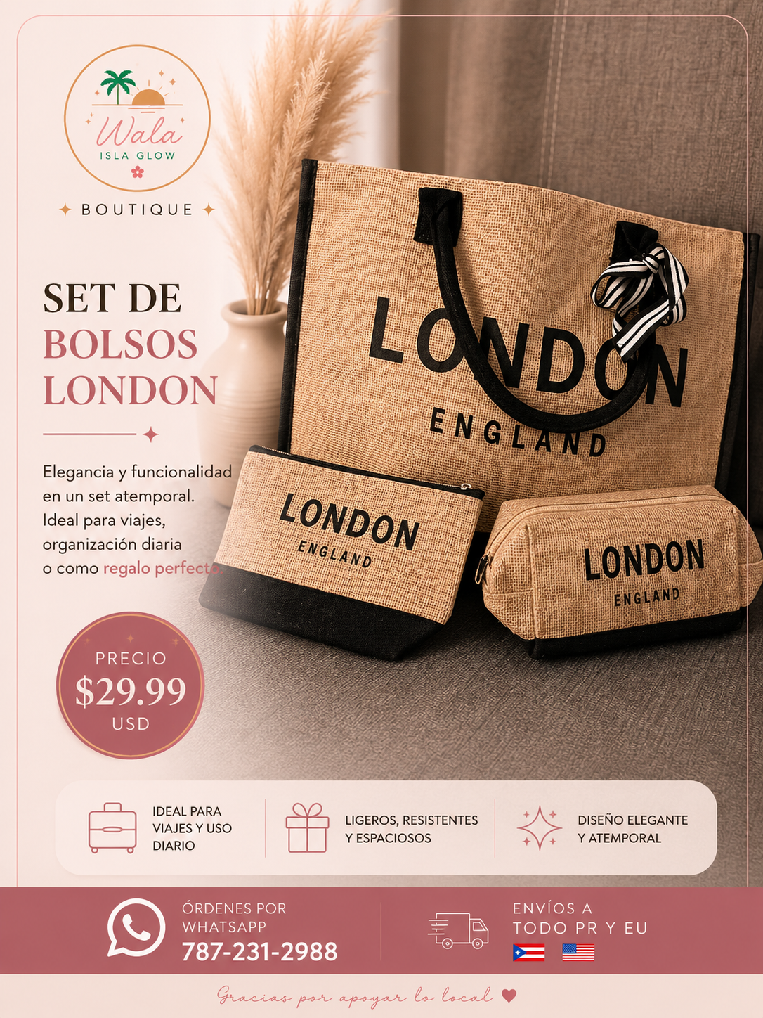 Set de Bolsos London (3 piezas)
