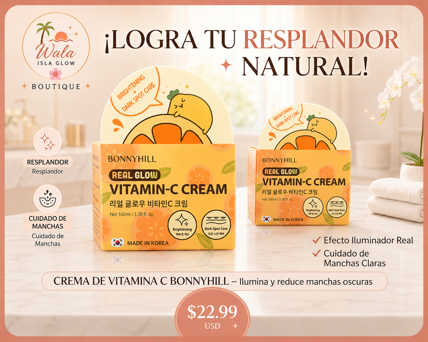 Crema de Vitamina C Bonnyhill Real Glow