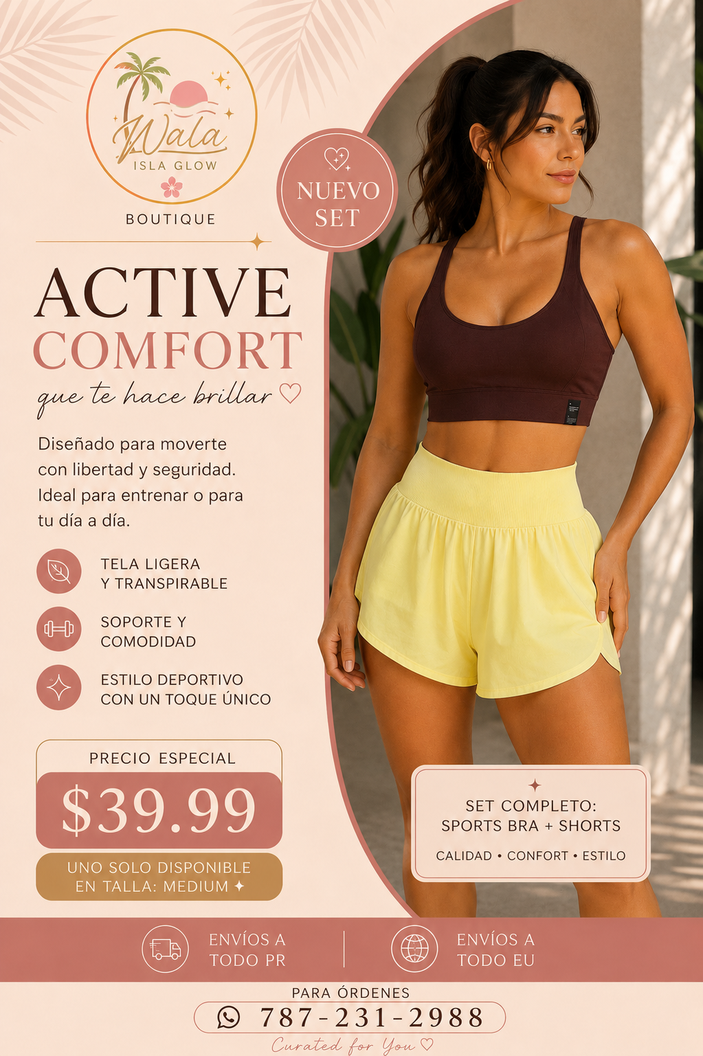 Set Active Comfort - Borgoña + Amarillo
