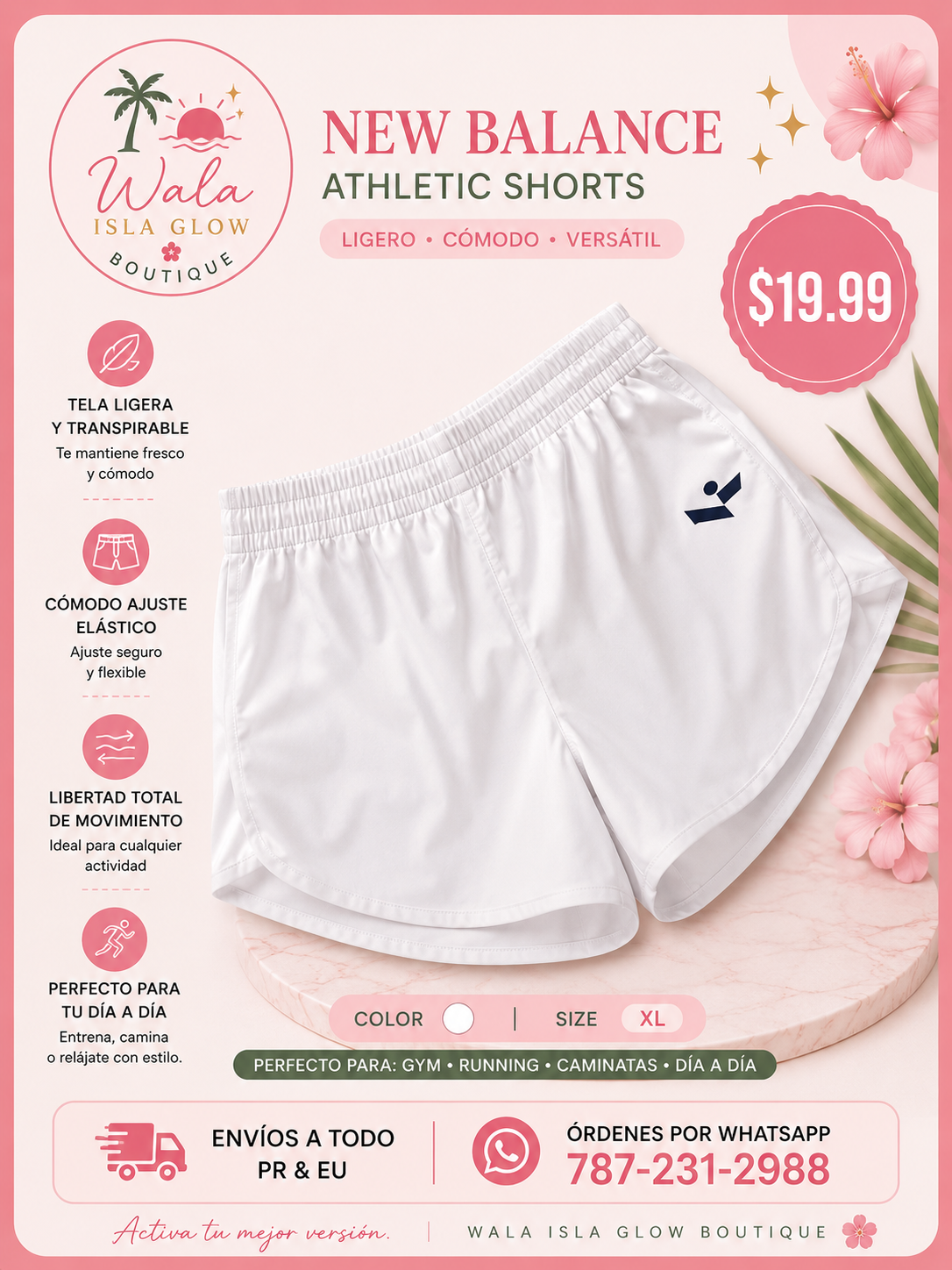 Pantalón Corto New Balance - Blanco
