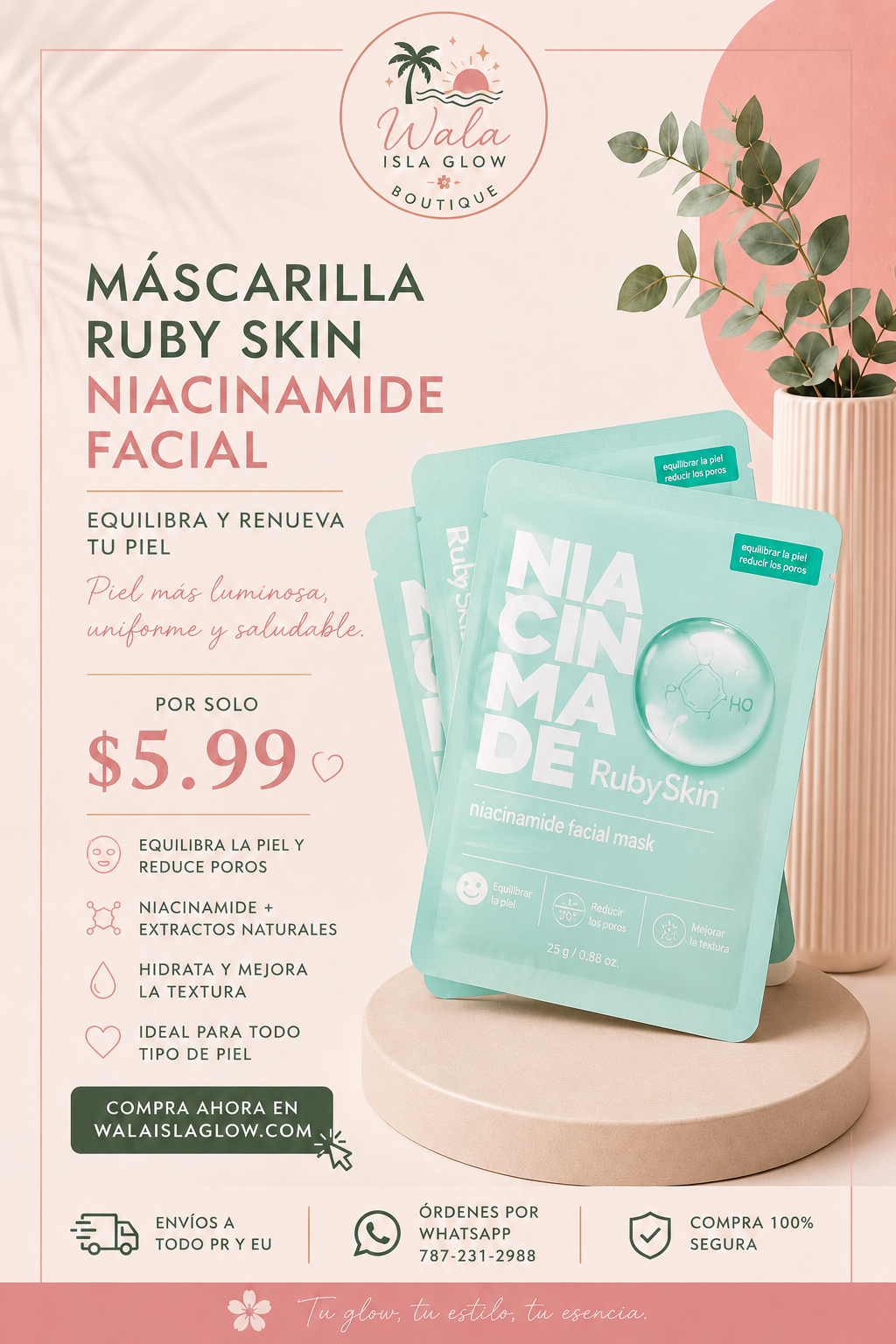 Ruby Rose Ruby Skin Niacinamide Mask