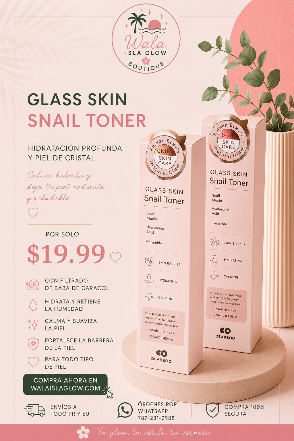 Dearboo Glass Skin Snail Toner