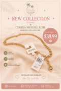 Correa Michael Kors Dorada con Logo MK