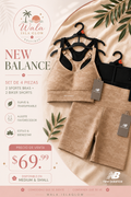 New Balance Set 4 Piezas - 2 Sports Bras + 2 Biker Shorts