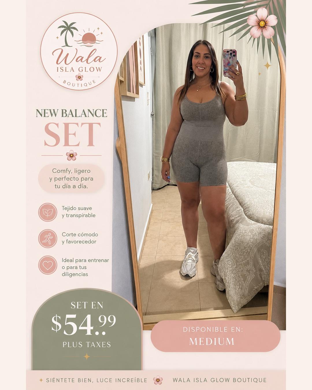 New Balance Set - Romper Deportivo (Gris)