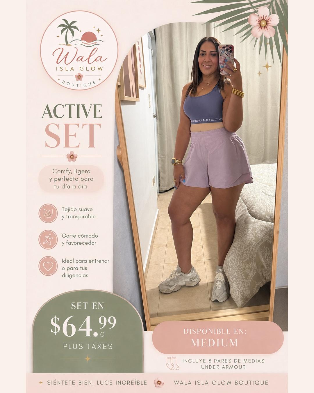 Active Set Under Armour (Sports Bra + Shorts) - Lila